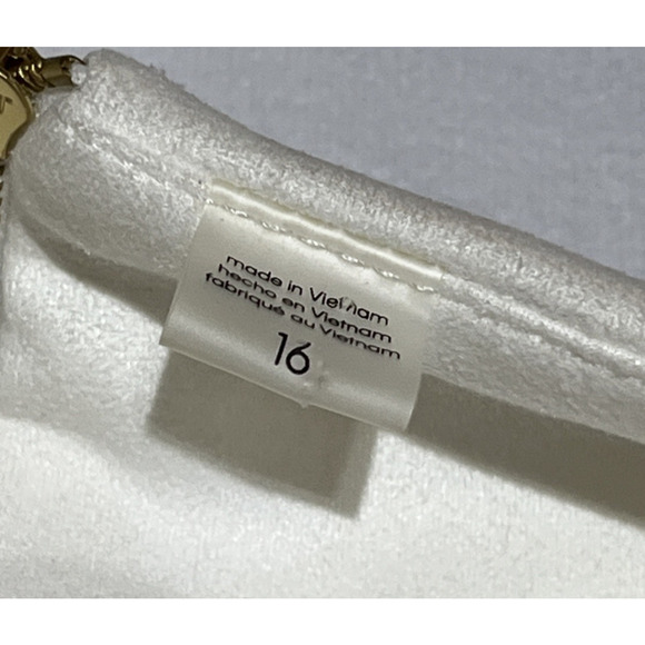 Calvin Klein Sheath Dress Size 16 White Faux Suede Sleeveless Career Office Work - Picture 10 of 12